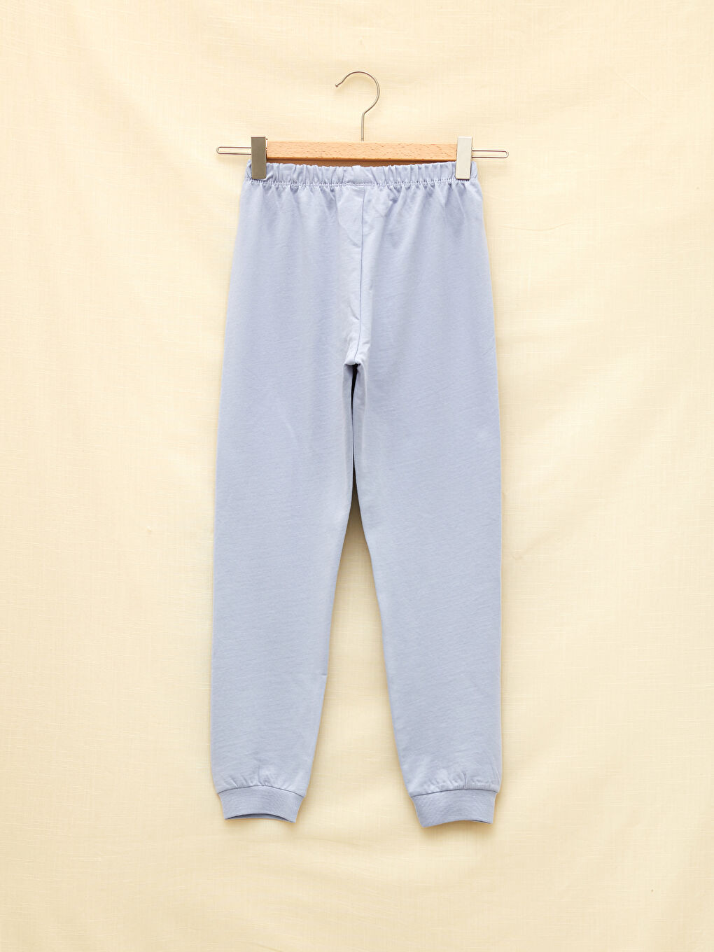 طقم بيجامة للبنات ياقة دائرية كم طويل مطبوع-4