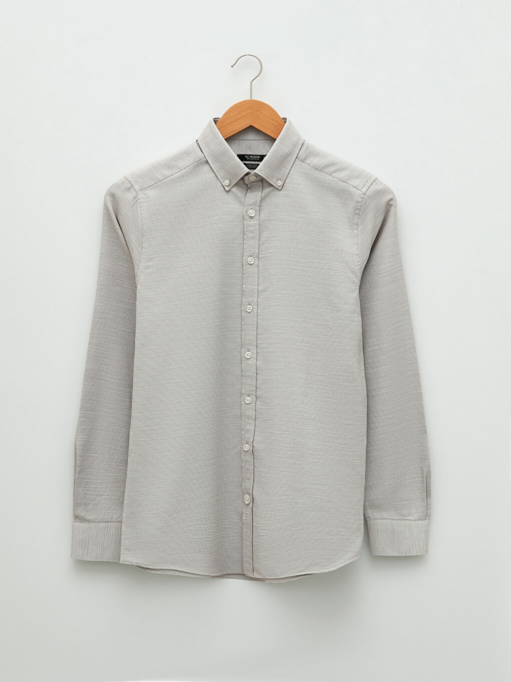 Bej Slim Fit Uzun Kollu Erkek Gömlek-5