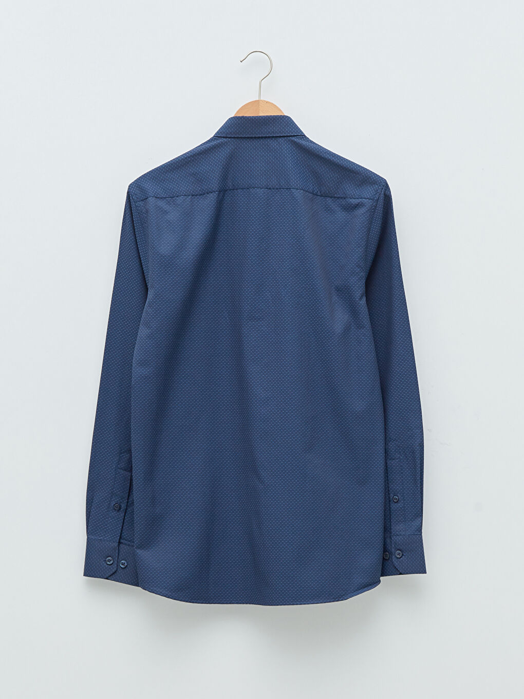 Lacivert Slim Fit Uzun Kollu Erkek Gömlek-6