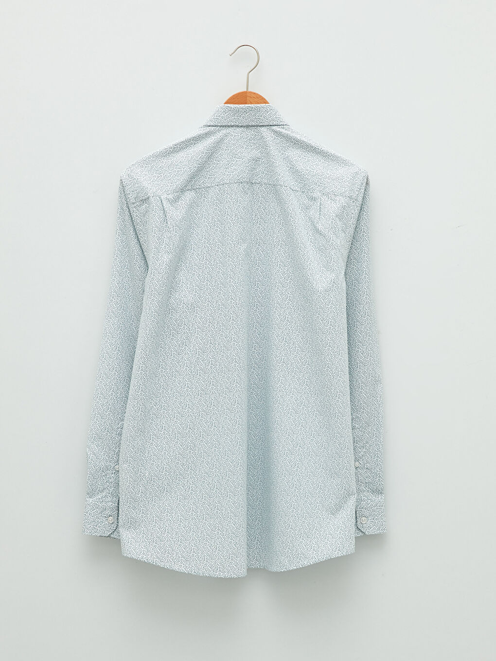 Regular Fit Long Sleeve Patterned Poplin Men's Shirt-6