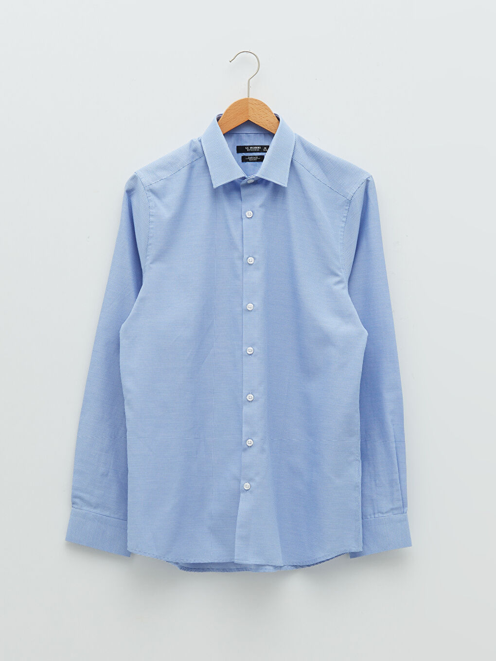 Mavi Slim Fit Uzun Kollu Gabardin Erkek Gömlek-5