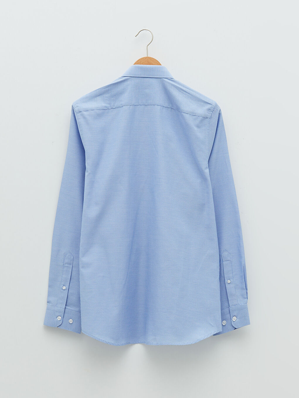 Mavi Slim Fit Uzun Kollu Gabardin Erkek Gömlek-6