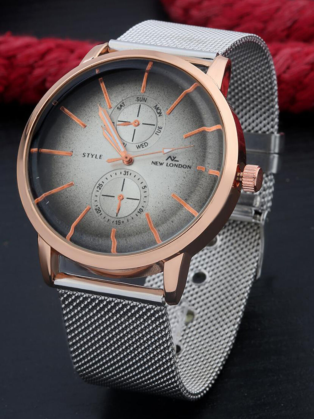 Polo UK POLO UK Straw Detailed Metal Band Women's Watch -W1KN08Z8-G8Z