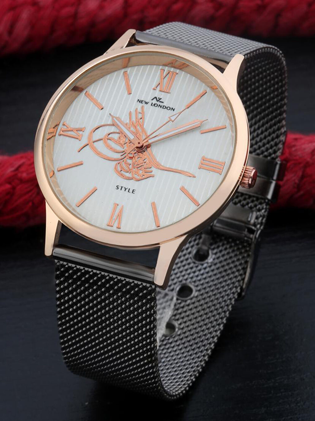 POLO UK Straw Detailed Metal Band Women's Watch