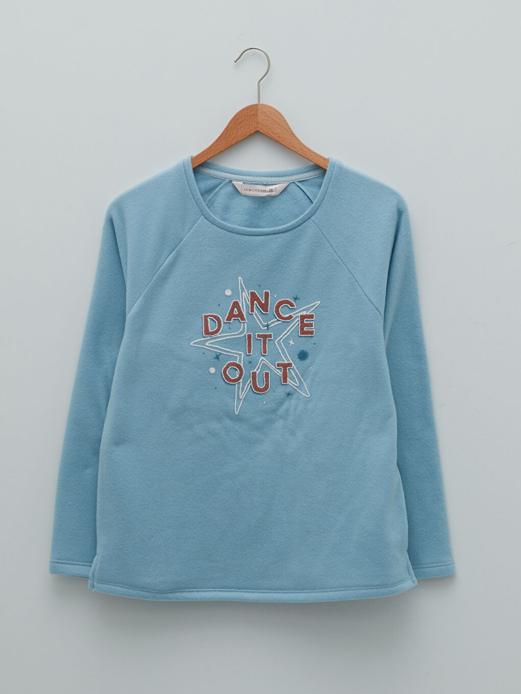 Crew Neck Printed Long Sleeve Fleece Women's Pajamas Set-5