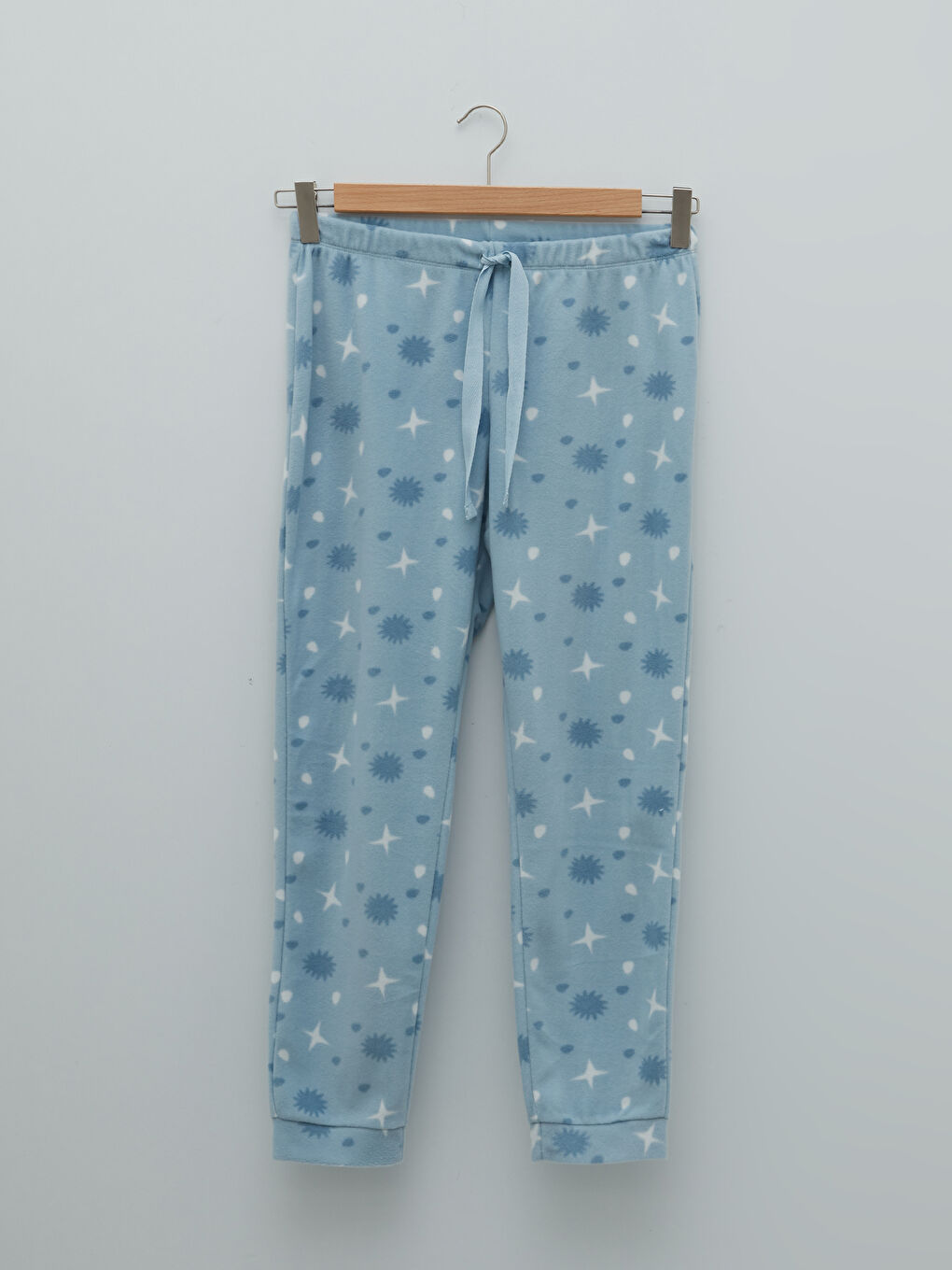 Crew Neck Printed Long Sleeve Fleece Women's Pajamas Set-6