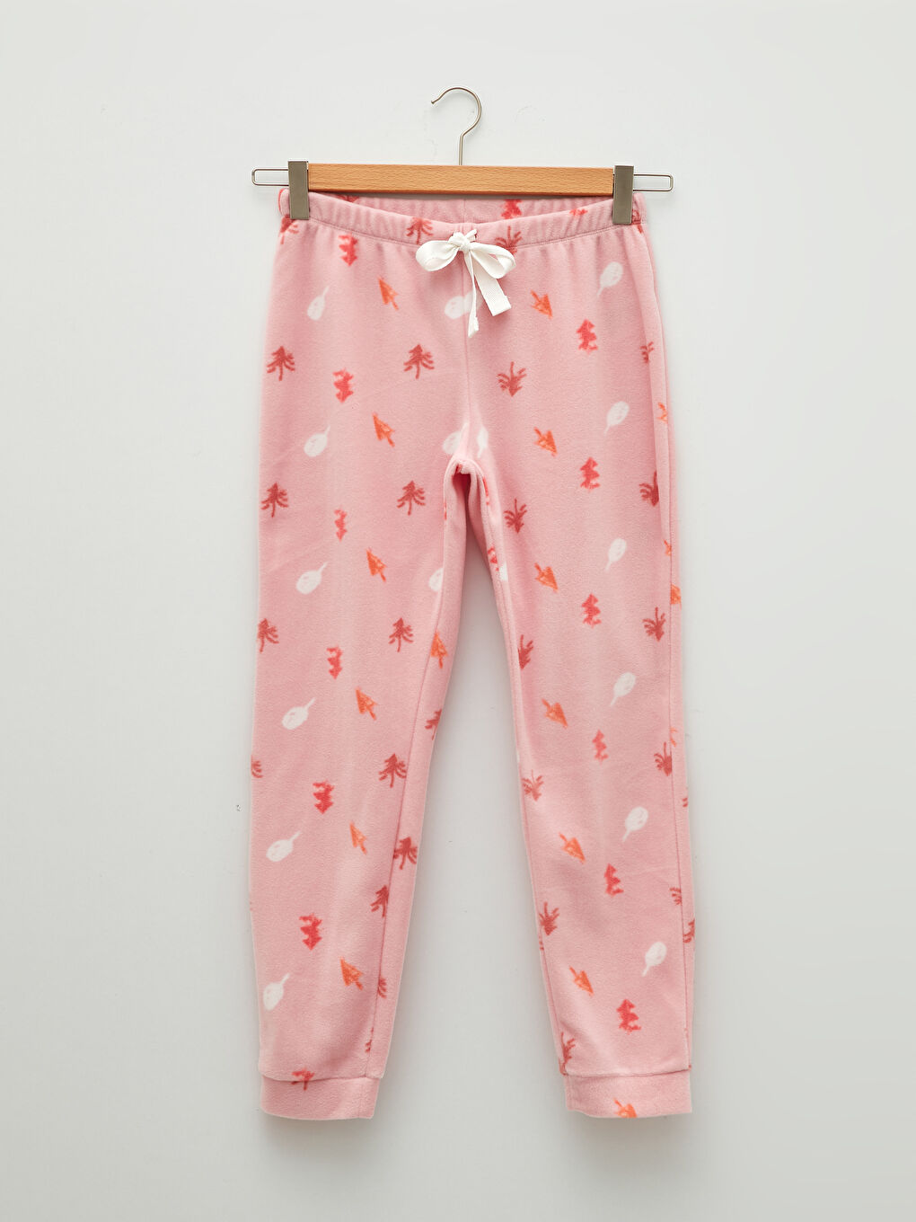 Crew Neck Printed Long Sleeve Fleece Women's Pajamas Set-7