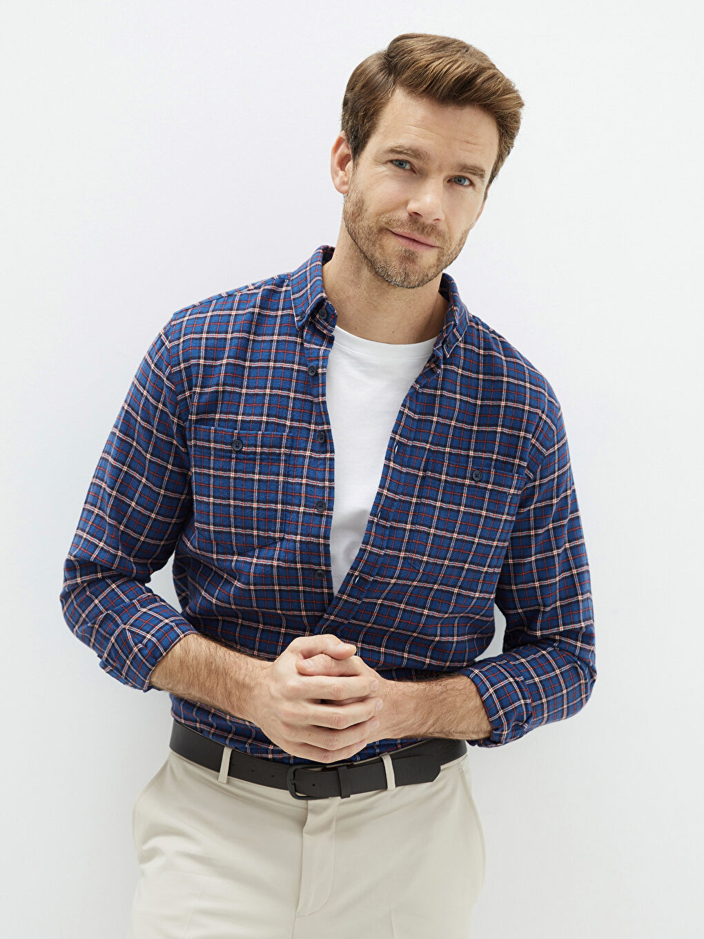 Mavi Regular Fit Uzun Kollu Ekose Erkek Gömlek