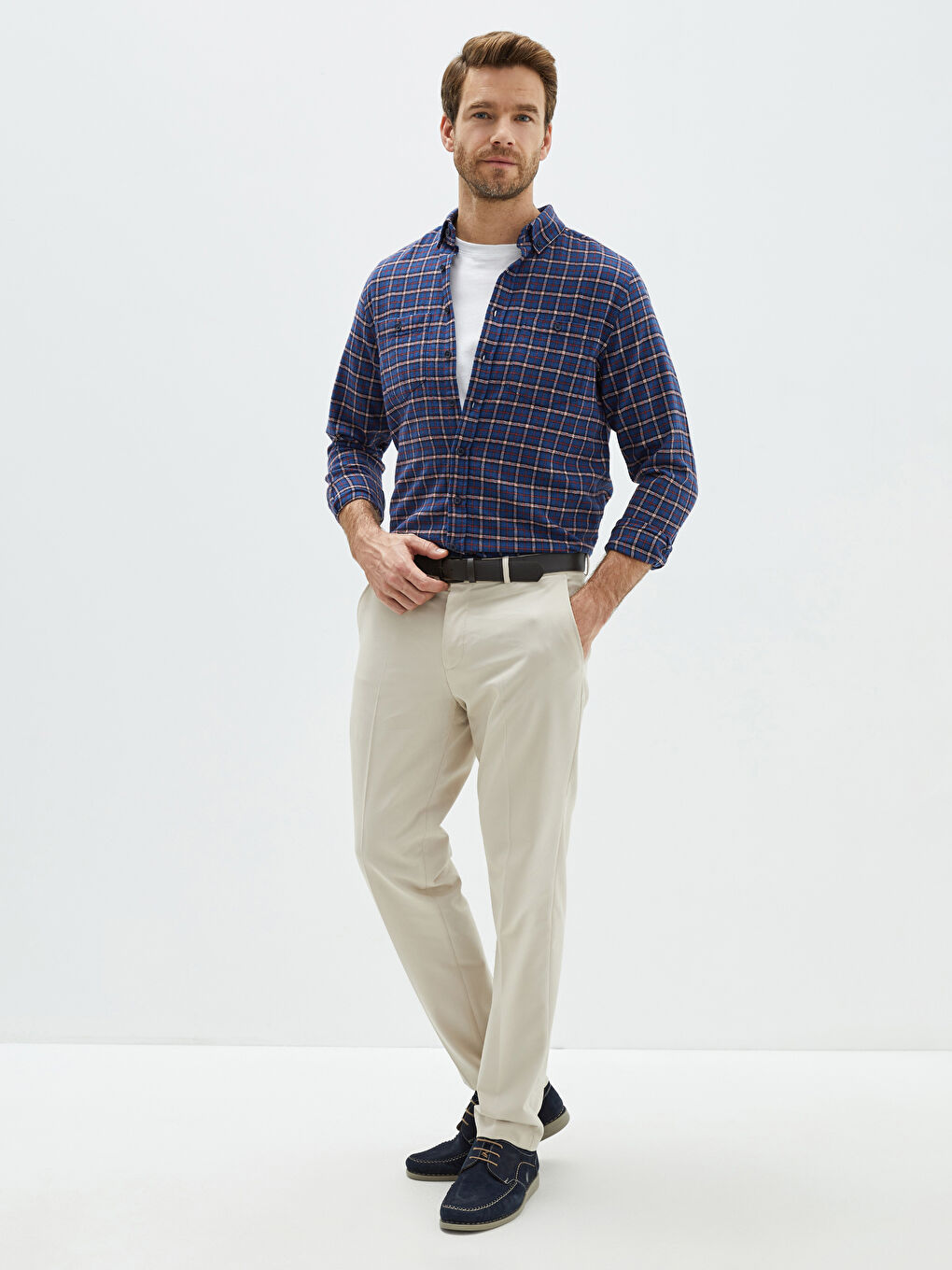 Mavi Regular Fit Uzun Kollu Ekose Erkek Gömlek-2