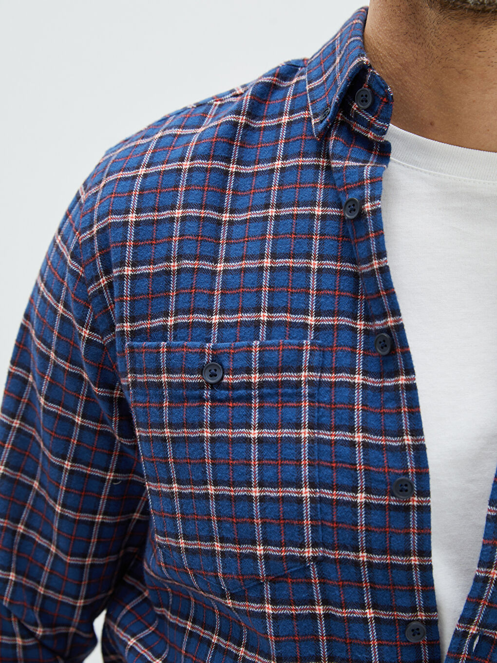 Mavi Regular Fit Uzun Kollu Ekose Erkek Gömlek-3