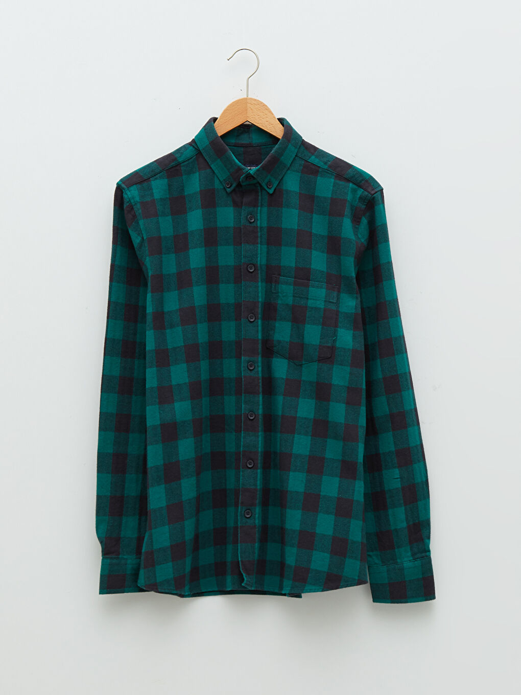 Yeşil Regular Fit Uzun Kollu Ekose Erkek Oduncu Gömlek Ceket-5