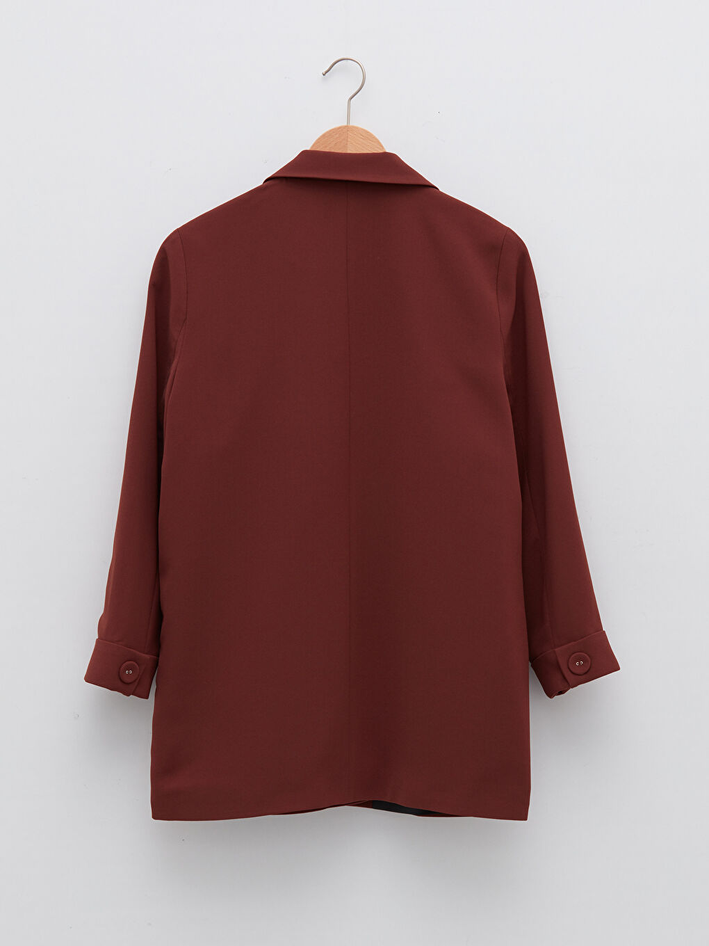 LCWAIKIKI Classic Front Button Closure Plain Pocket Detailed Crepe Fabric Women's Jacket -W1KO77Z8-HPB