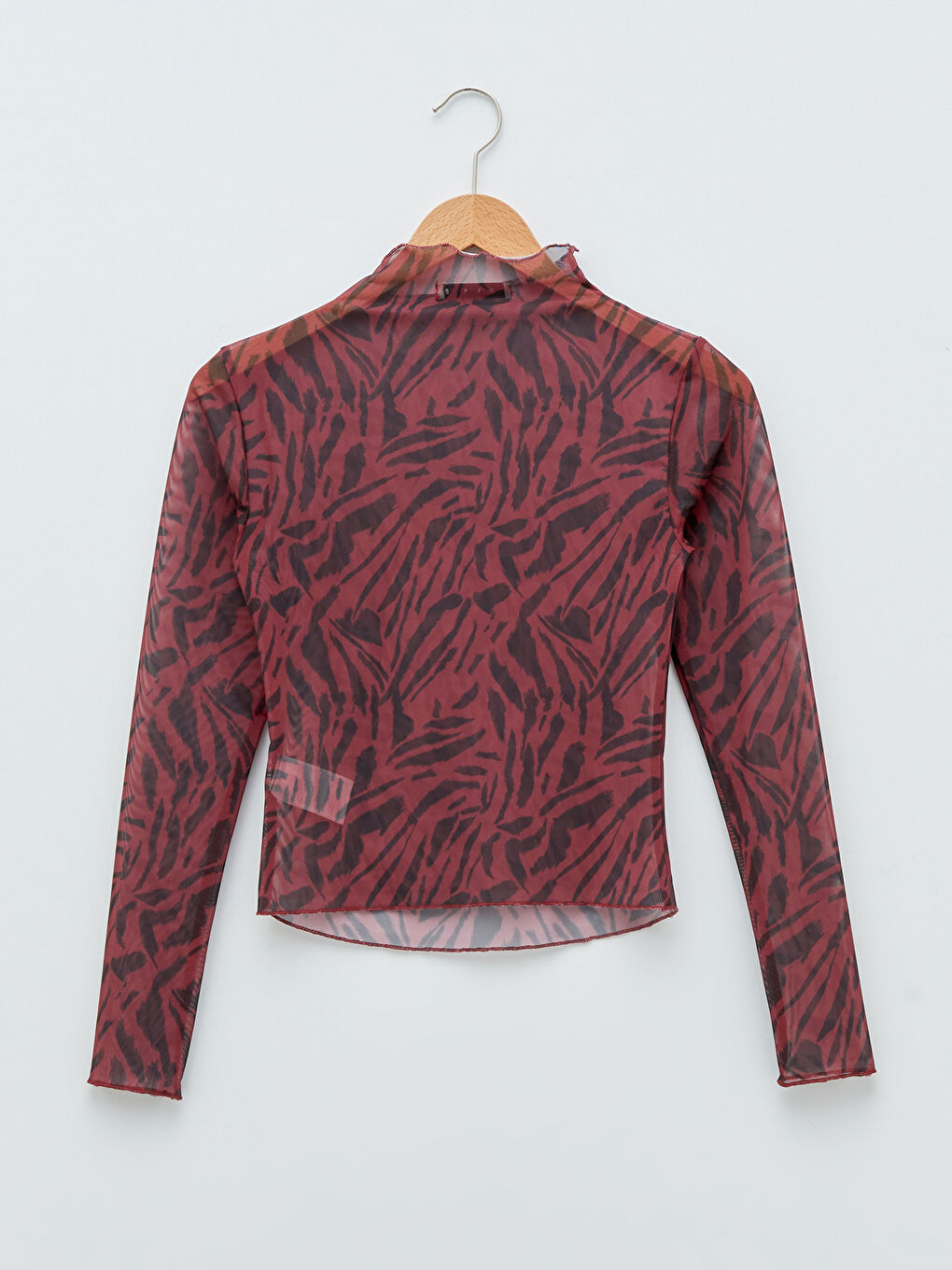 LCW Vision Turtle Neck Patterned Long Sleeve Transparent Women's T-shirt -W1KO89Z8-LQJ