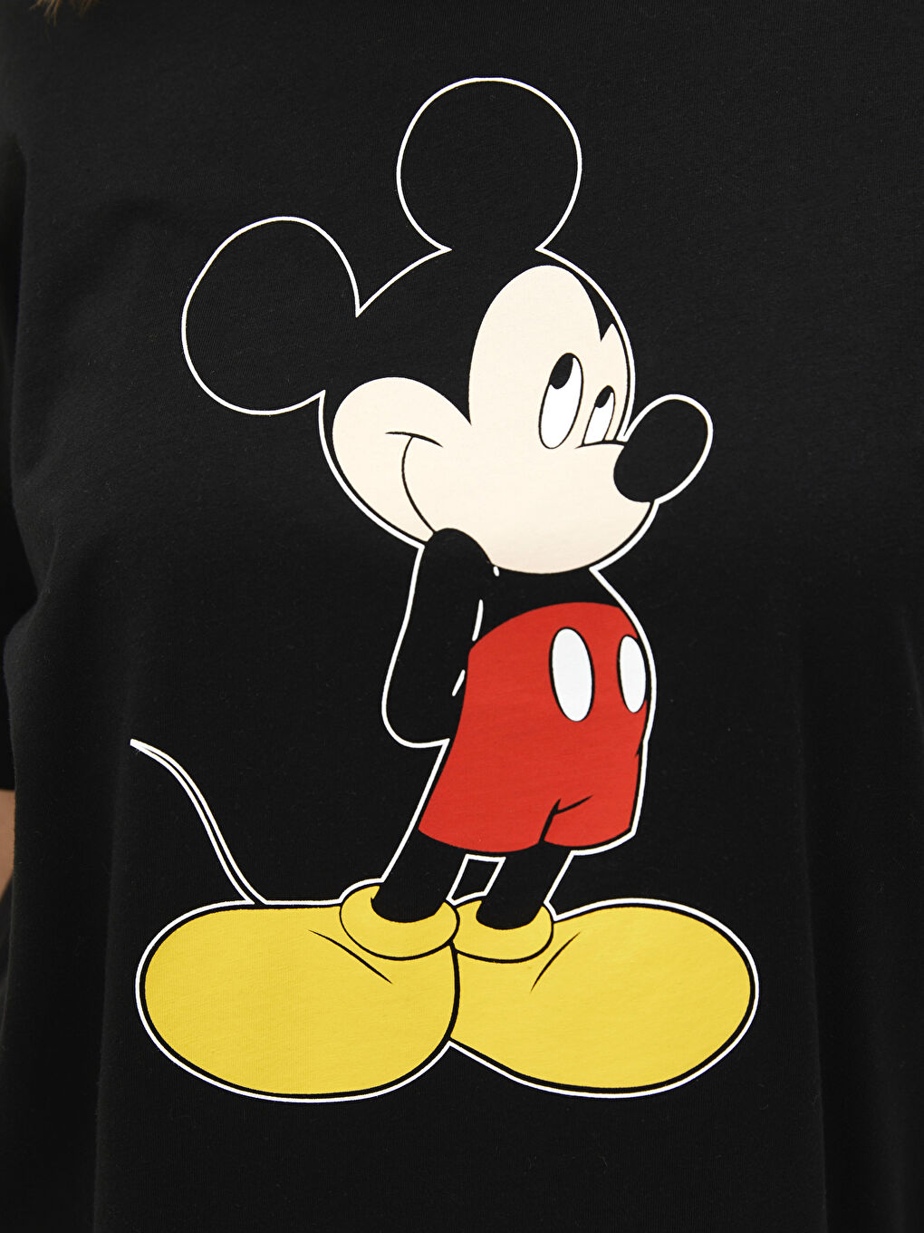 LC WAIKIKI Plus Size Mickey Mouse Printed Short Sleeve Cotton Women's T-Shirt -W1KP17Z8-CVL