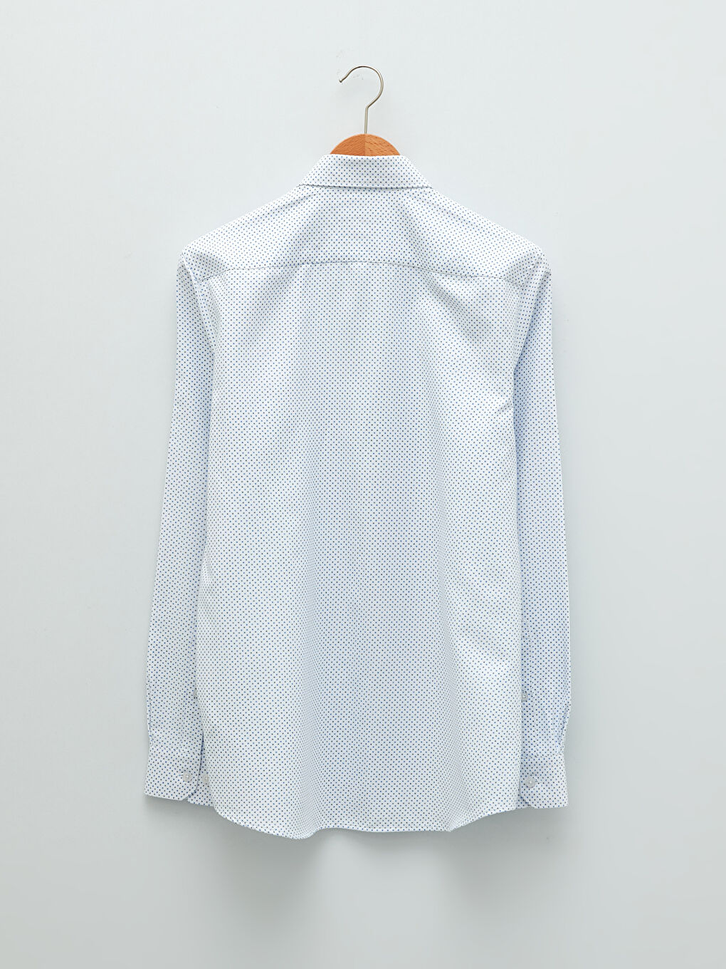 Mavi Slim Fit Uzun Kollu Desenli Gabardin Erkek Gömlek-4