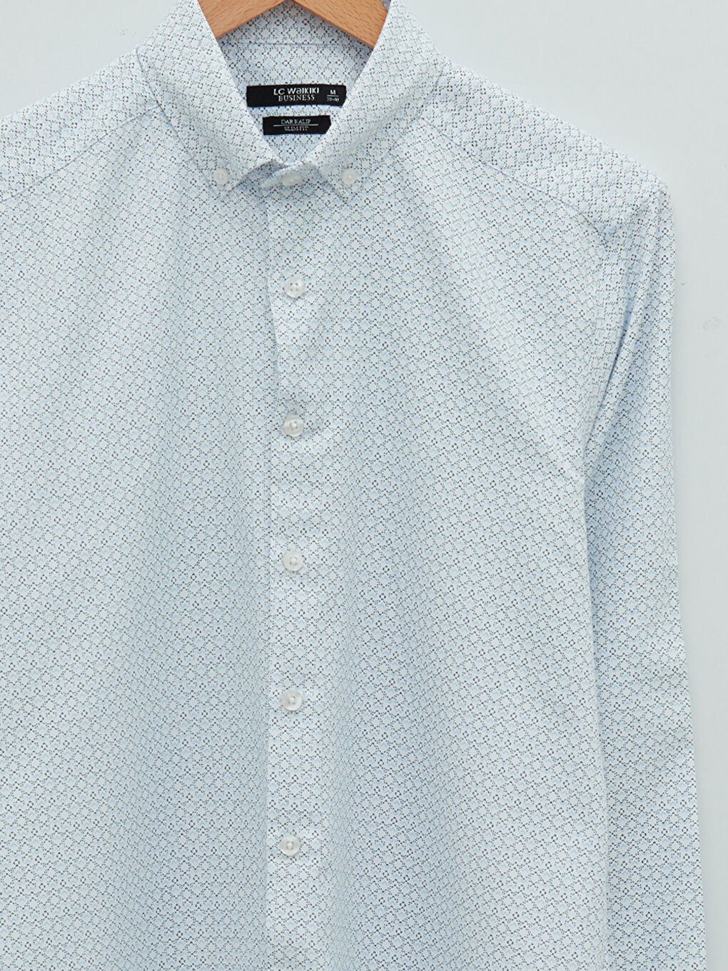 Mavi Slim Fit Uzun Kollu Gabardin Erkek Gömlek-5