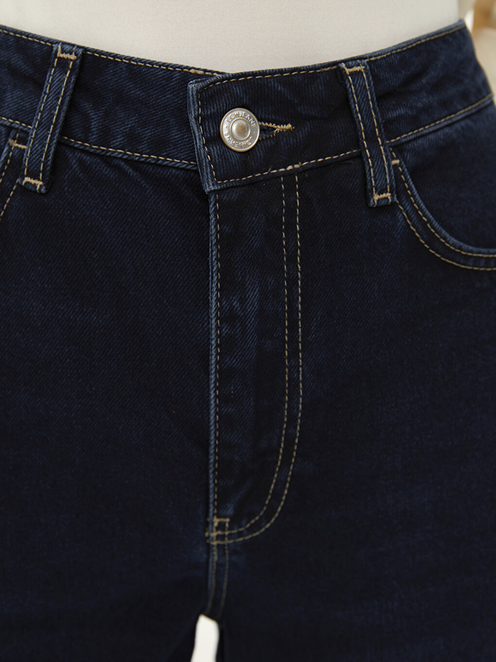 High Waist Wideleg Pocket Detailed Rodeo Women's Jean Trousers-4