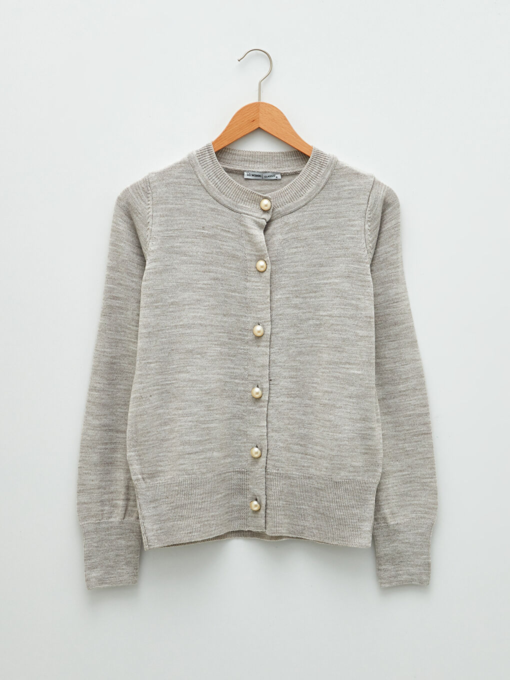 LCWAIKIKI Classic Crew Neck Plain Long Sleeve Women's Knitwear Cardigan -W1KP99Z8-S3R