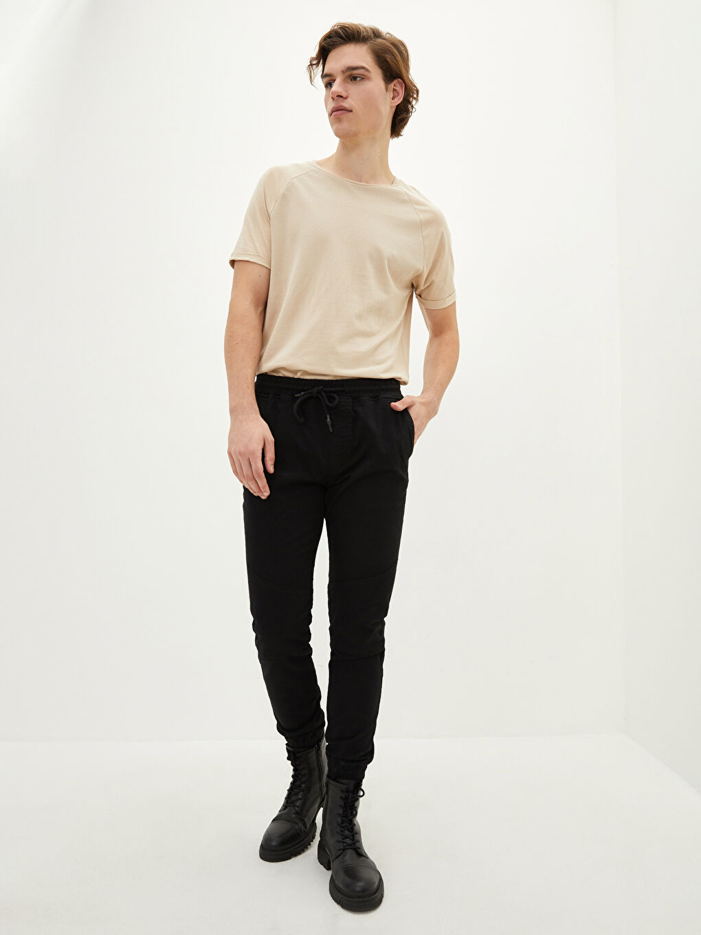 Slim Fit Twill Men's Jogger Trousers-1