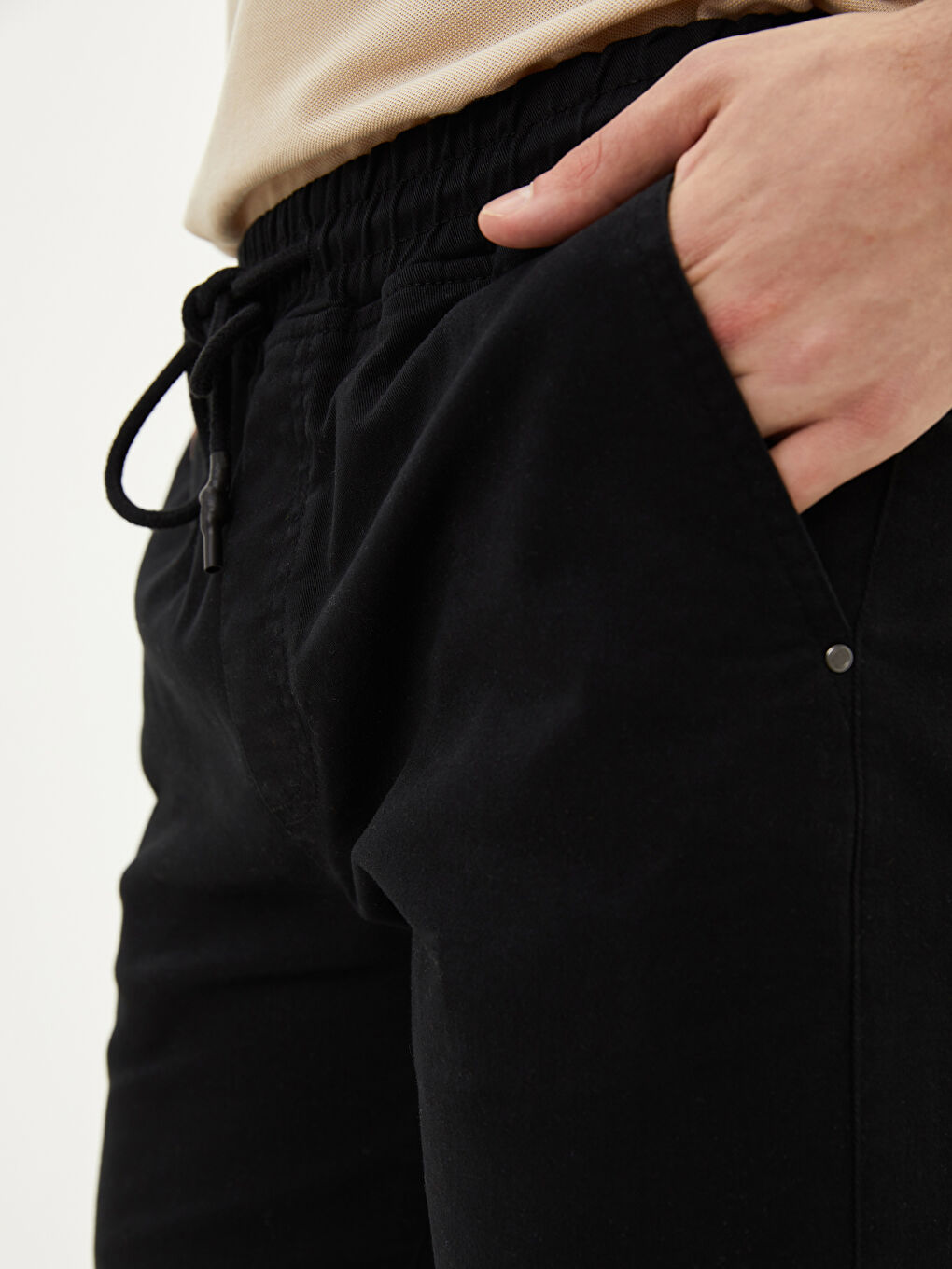 Slim Fit Twill Men's Jogger Trousers-2