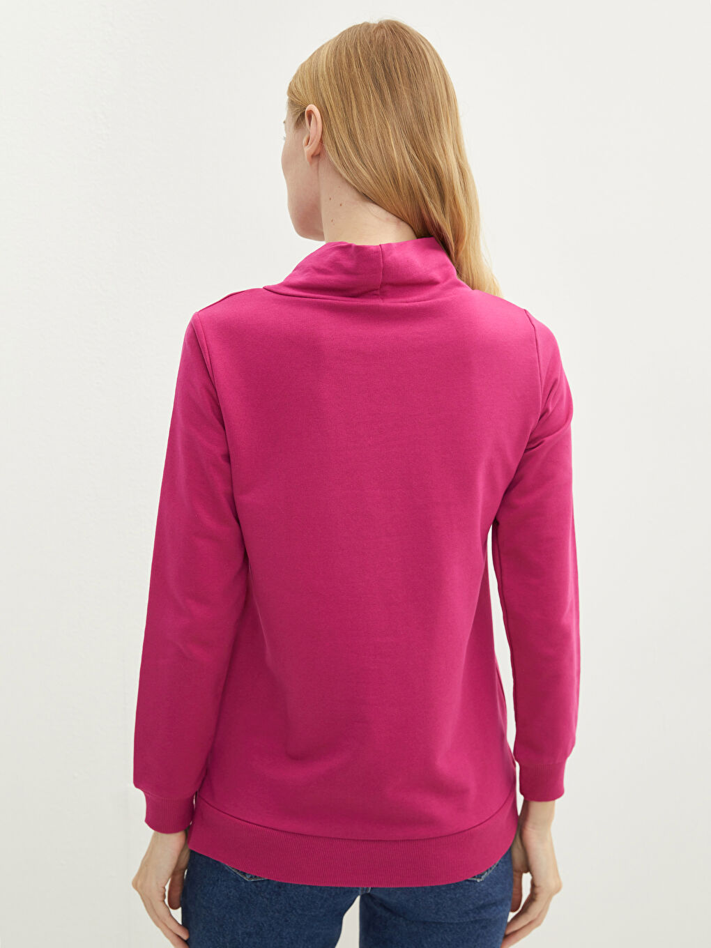 Funnel Hoodie Regular Long Sleeve Women's Sweatshirt-3