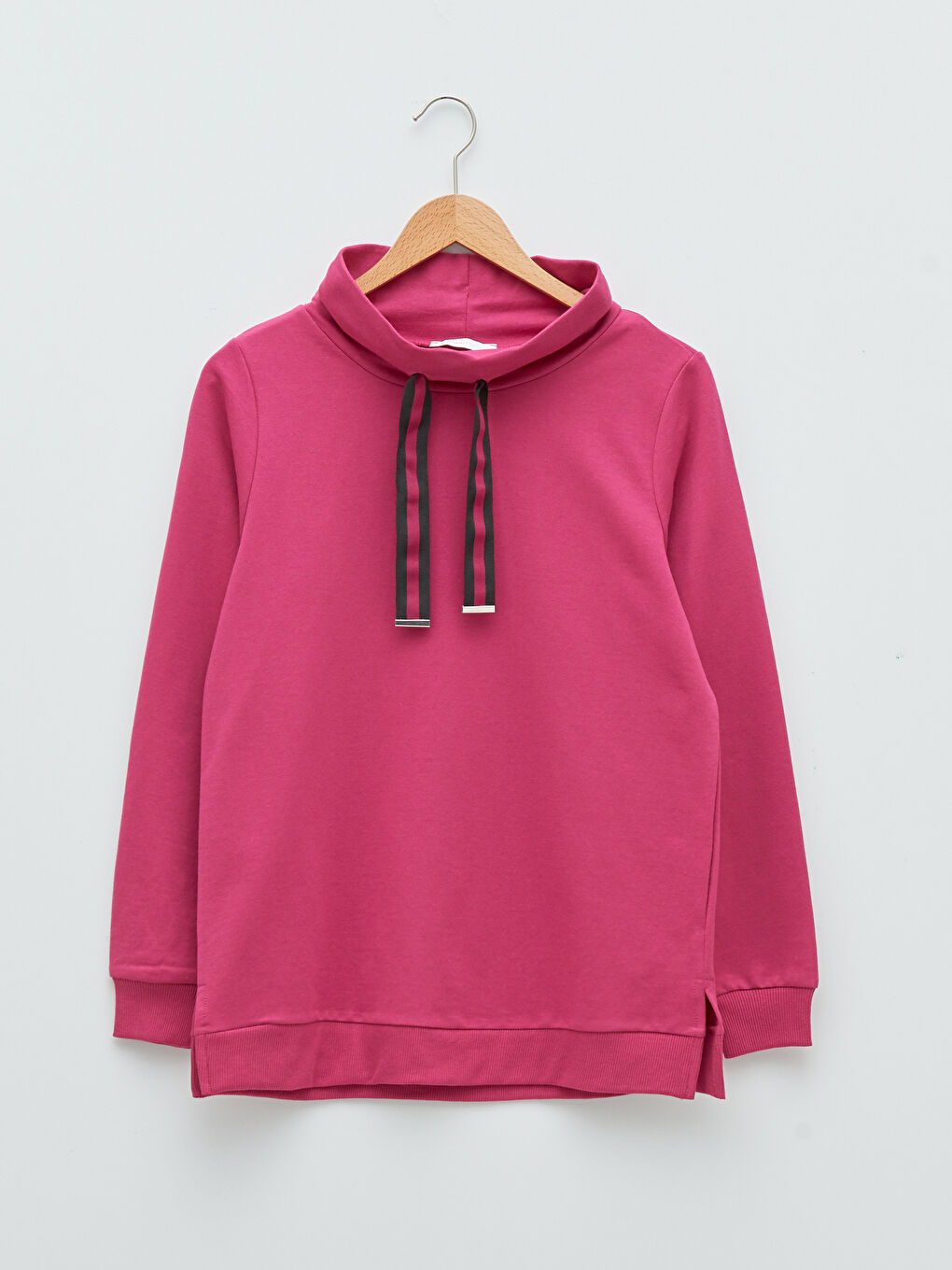 Funnel Hoodie Regular Long Sleeve Women's Sweatshirt-4