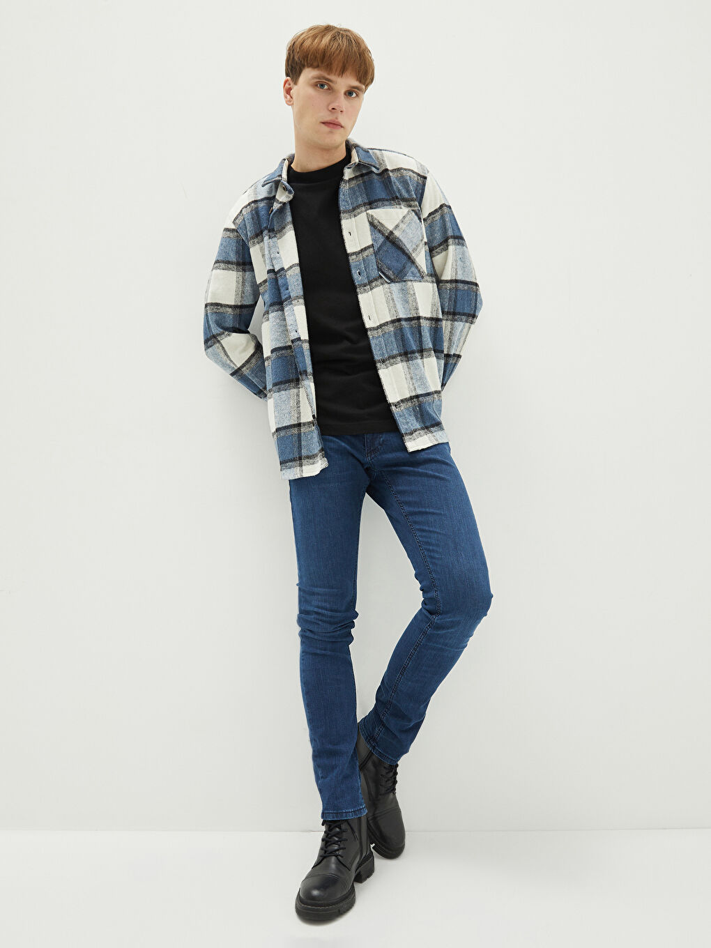 XSIDE Regular Fit Long Sleeve Plaid Men's Flannel Shirt