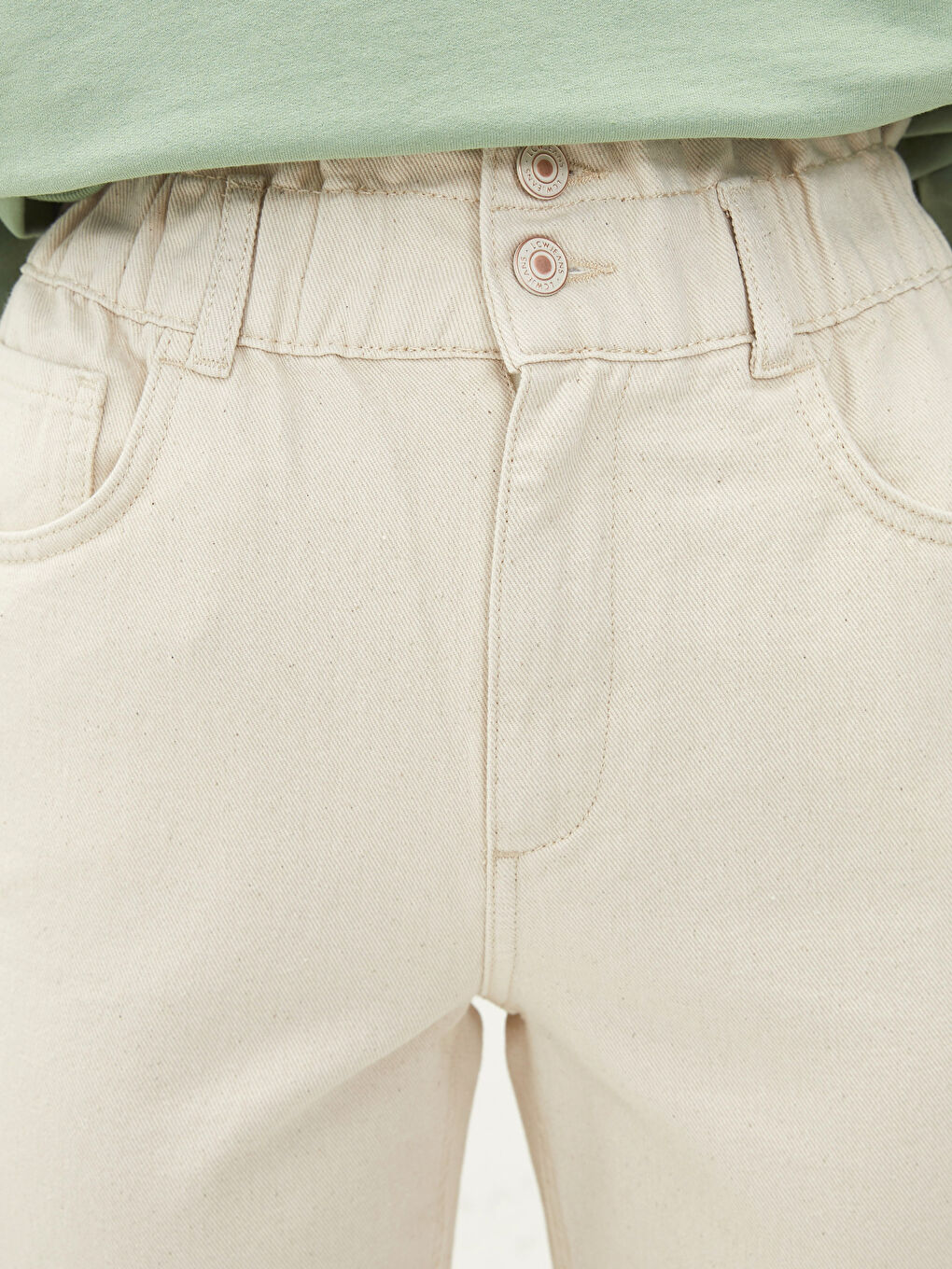 Women's High Waist Slouchy Pocket Detailed Jean Trousers-3