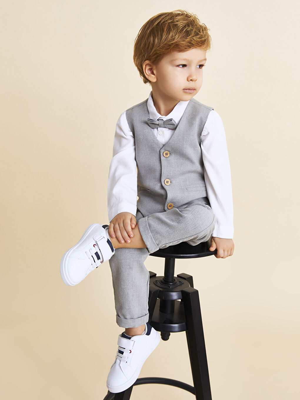 Shirt Collar Long Sleeve Baby Boy Set of 4-1