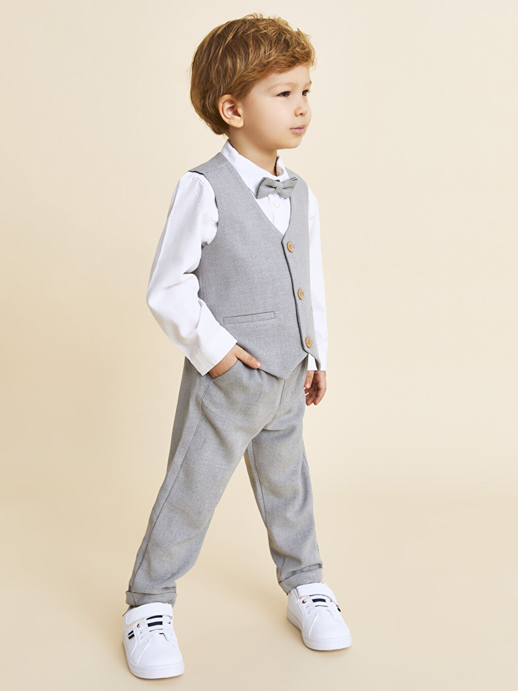 Shirt Collar Long Sleeve Baby Boy Set of 4-2