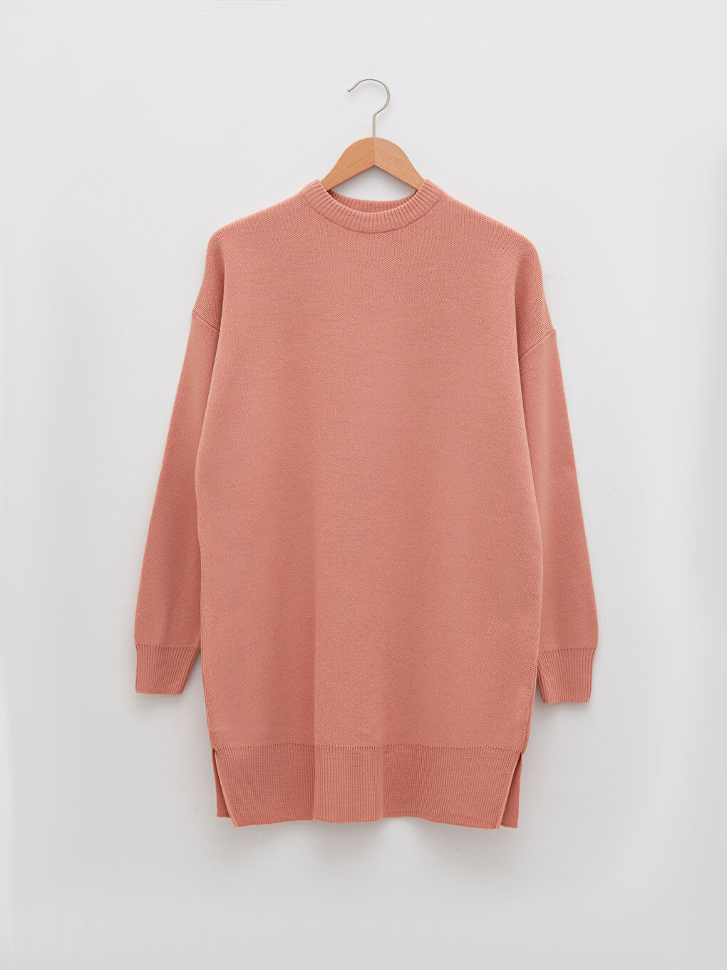 Crew Neck Straight Long Sleeve Oversize Women's Knitwear Tunic-5