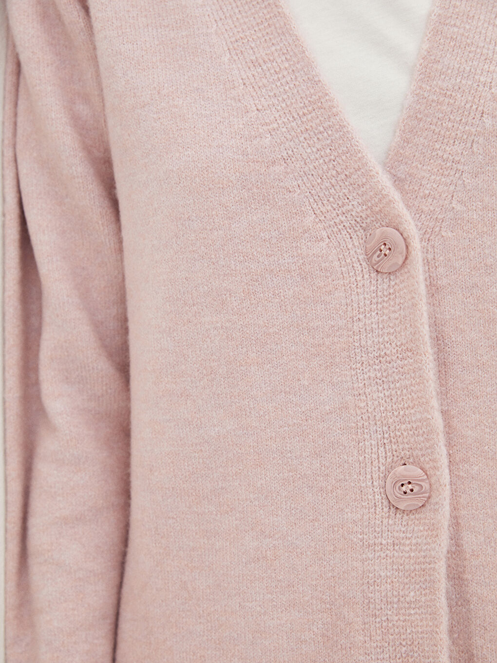 LCW Modest V Neck Women's Knitwear Cardigan -W1KQ83Z8-SCM