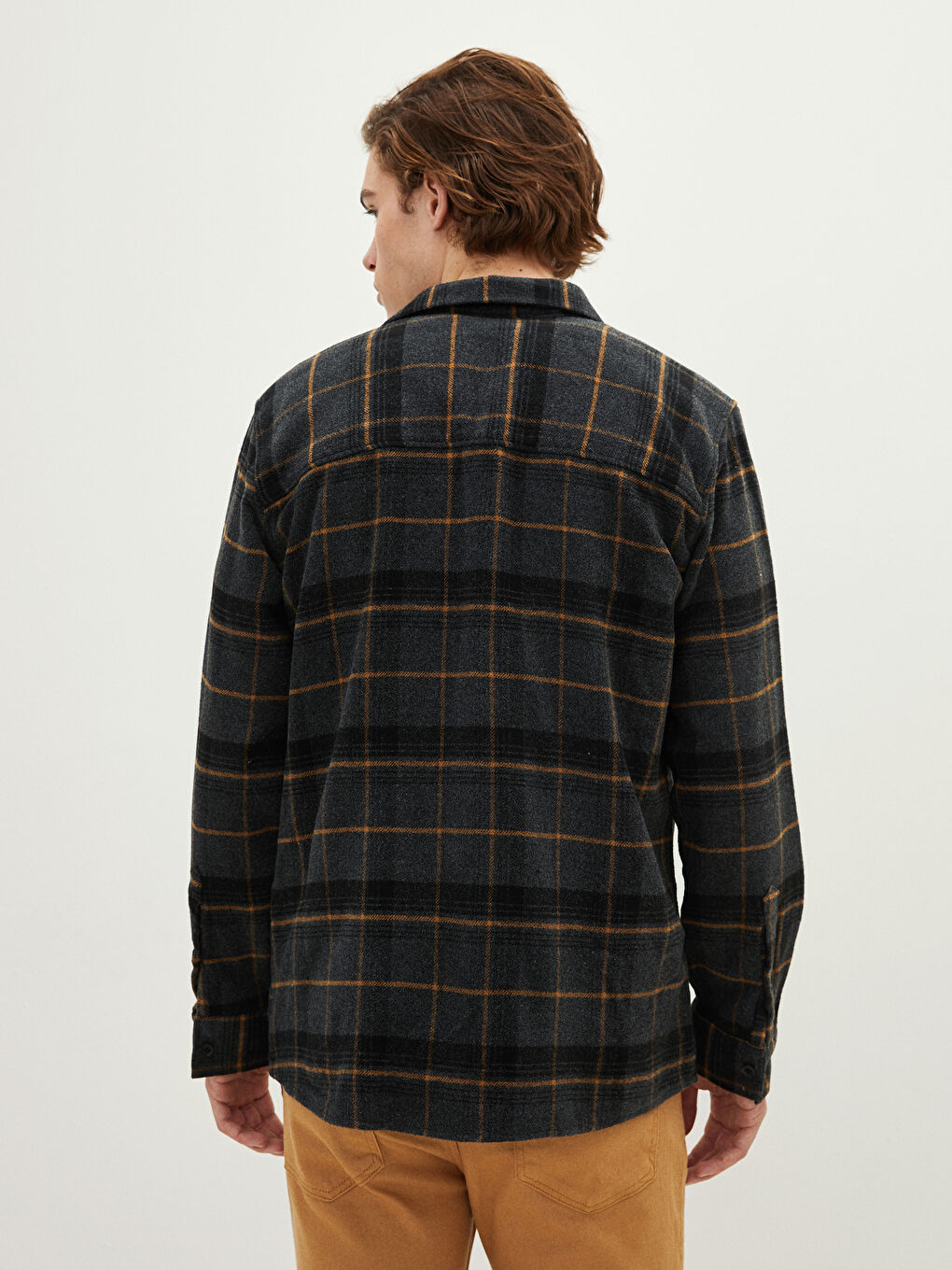 XSIDE Regular Fit Long Sleeve Plaid Men's Flannel Shirt