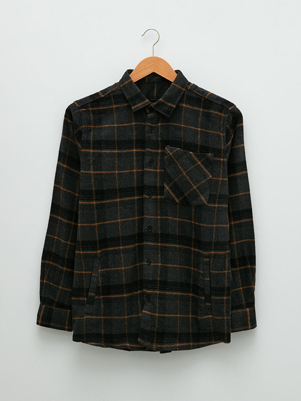 Regular Fit Long Sleeve Plaid Men's Flannel Shirt Jacket-5