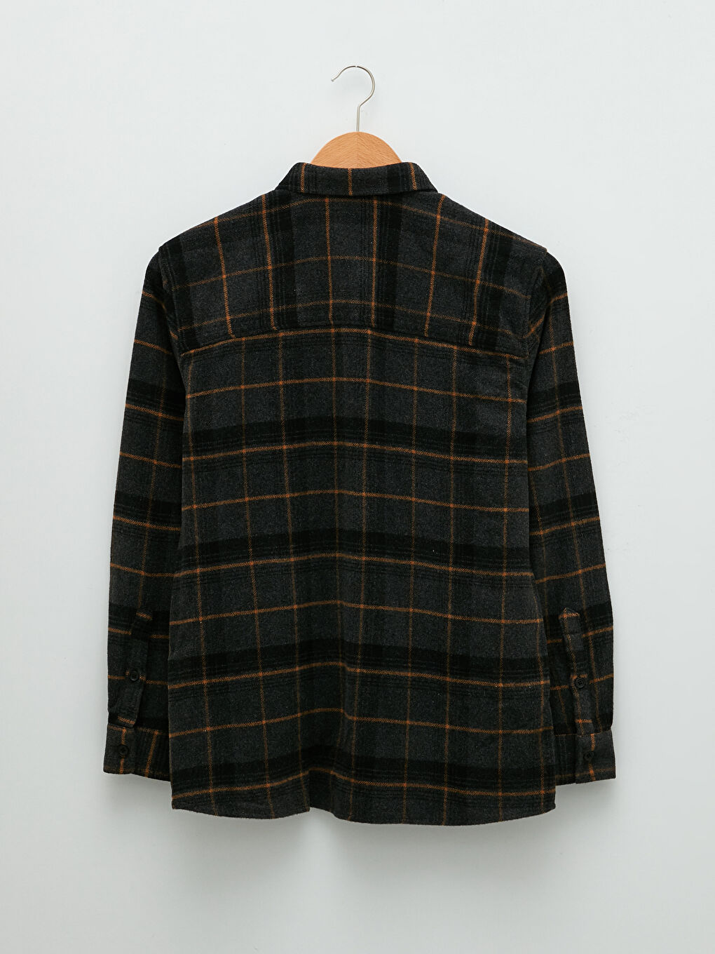 Regular Fit Long Sleeve Plaid Men's Flannel Shirt Jacket-6