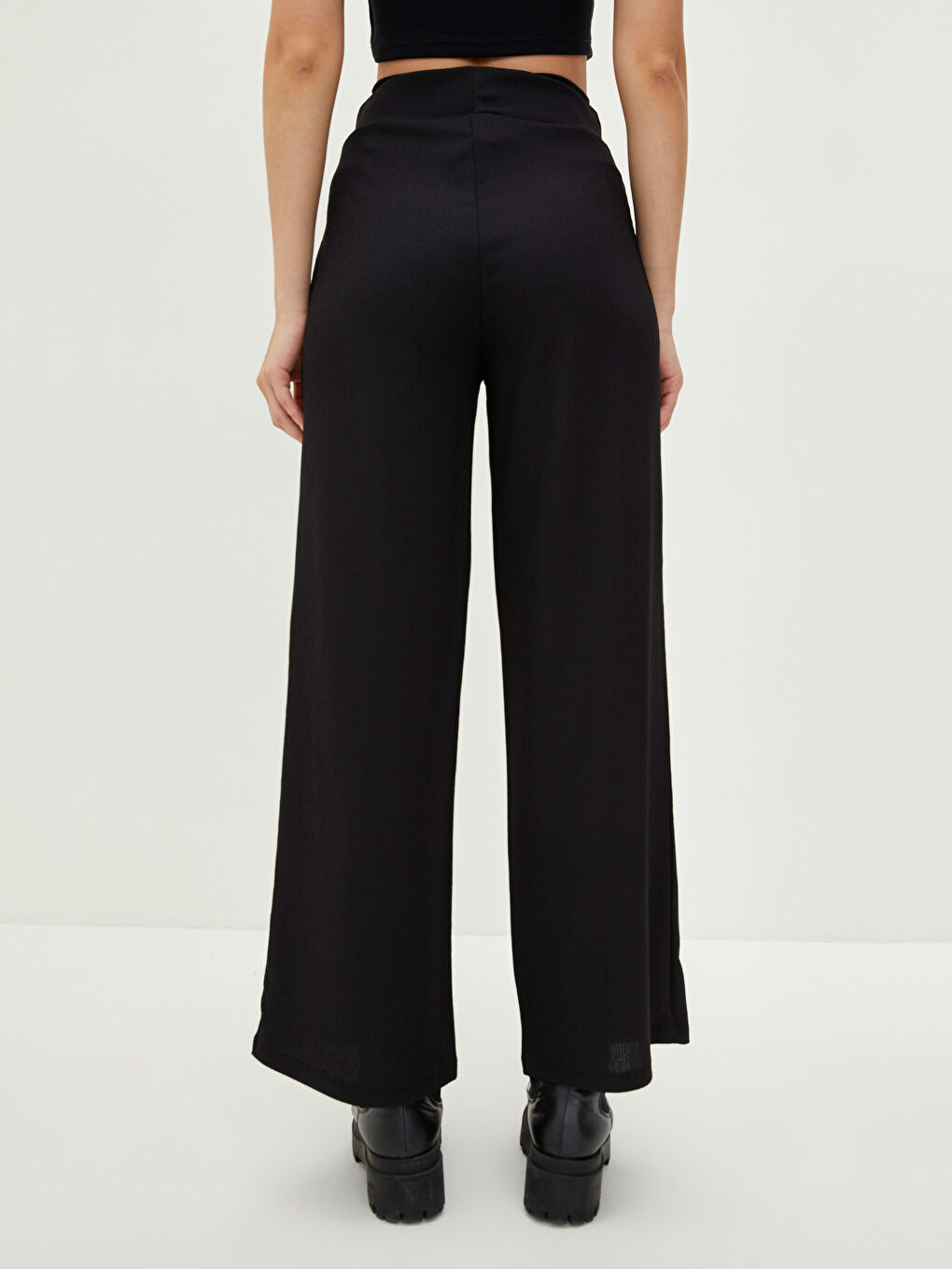 Women's Normal Waist Slim Fit Straight Trousers-3