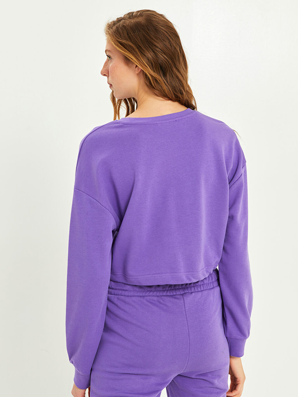 XSIDE Rundhalsausschnitt Slogan Bedruckt Langarm Damen Sweatshirt -W1KS24Z8-GX3