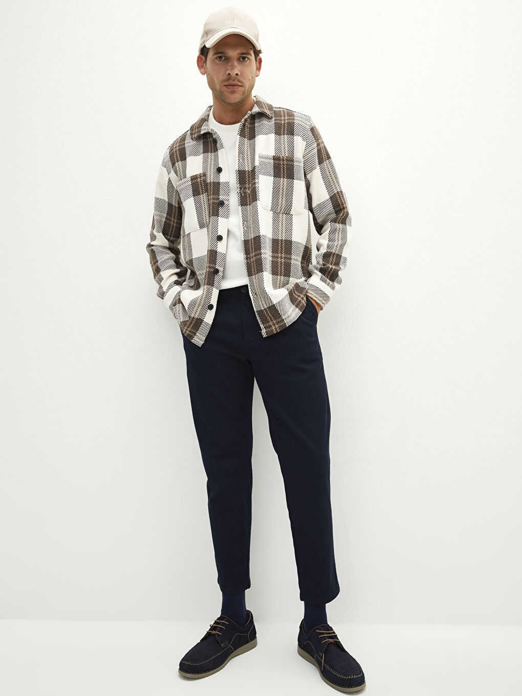 Relaxed Fit Long Sleeve Plaid Men's Flannel Shirt Jacket-2