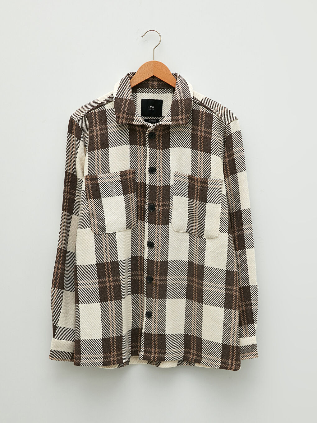 Relaxed Fit Long Sleeve Plaid Men's Flannel Shirt Jacket-5