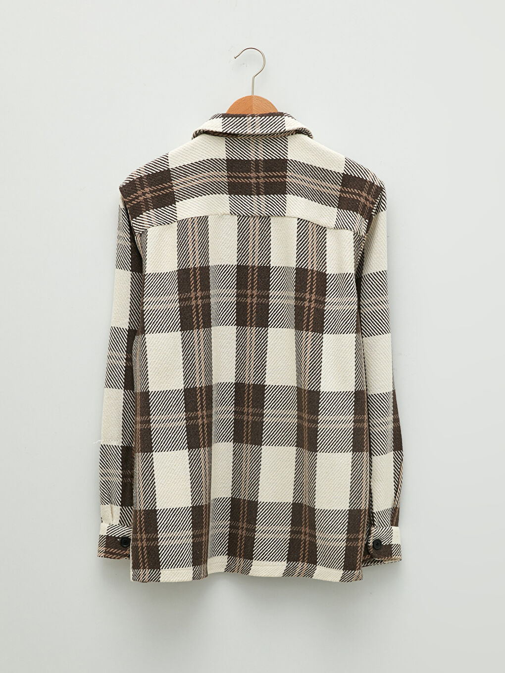 Relaxed Fit Long Sleeve Plaid Men's Flannel Shirt Jacket-6