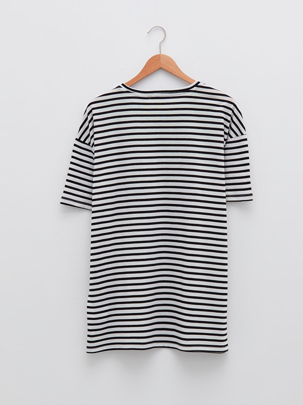 LC WAIKIKI Plus Size Crew Neck Striped Mickey Mouse Printed Short Sleeve Women's T-Shirt -W1KS39Z8-LQJ