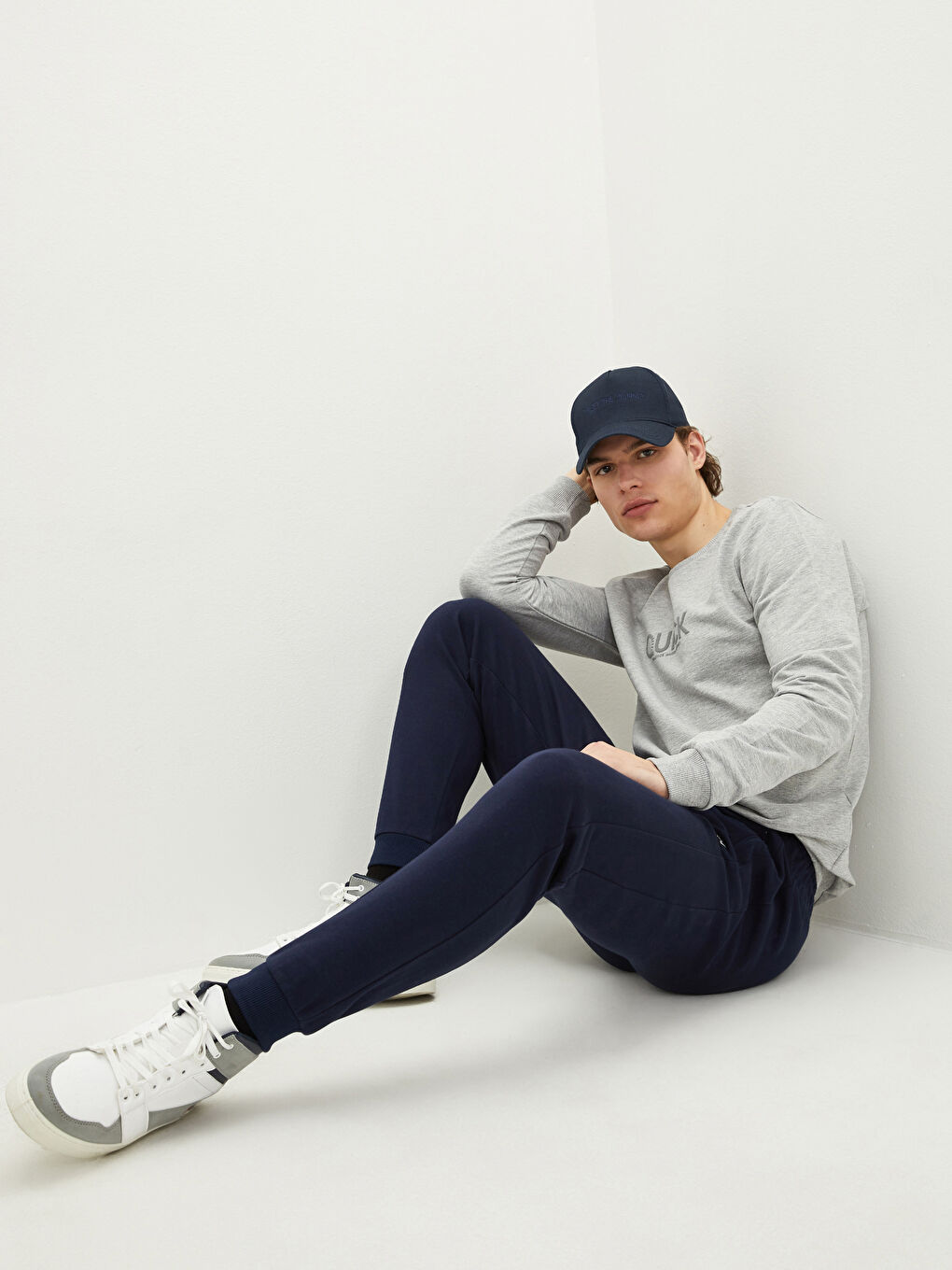 Lacivert Slim Fit Erkek Jogger Eşofman Altı-1