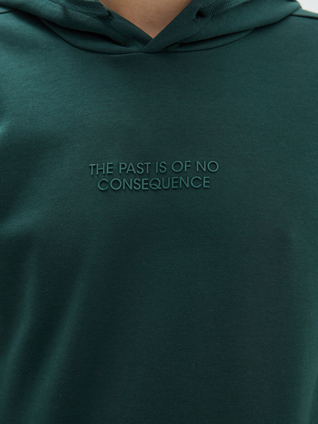 Yeşil Uzun Kollu Baskılı Erkek Hoodie-7