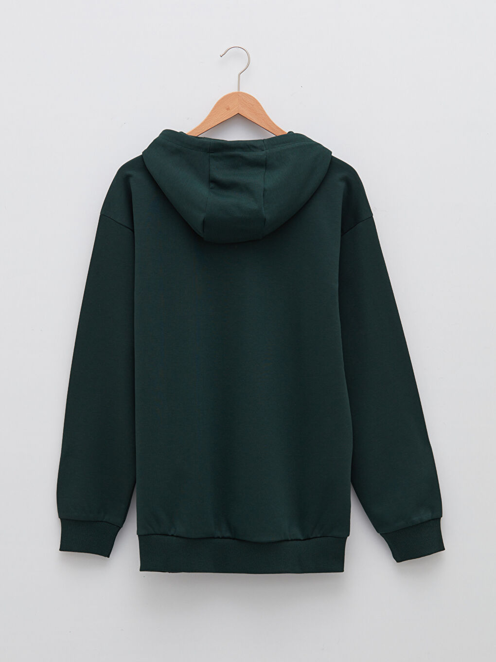 Yeşil Uzun Kollu Baskılı Erkek Hoodie-1