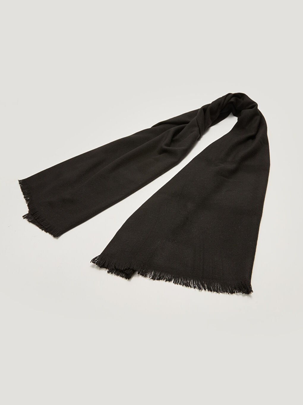 Women's Short Tasseled Plain Scarf-2