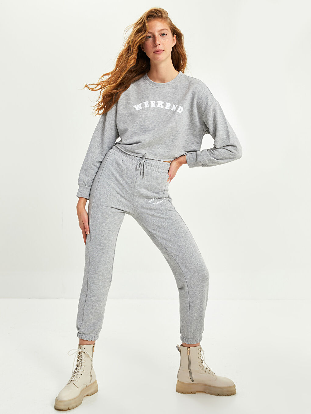 Pantalons de survêtement jogger imprimés avec slogan à taille élastiquée pour femmes