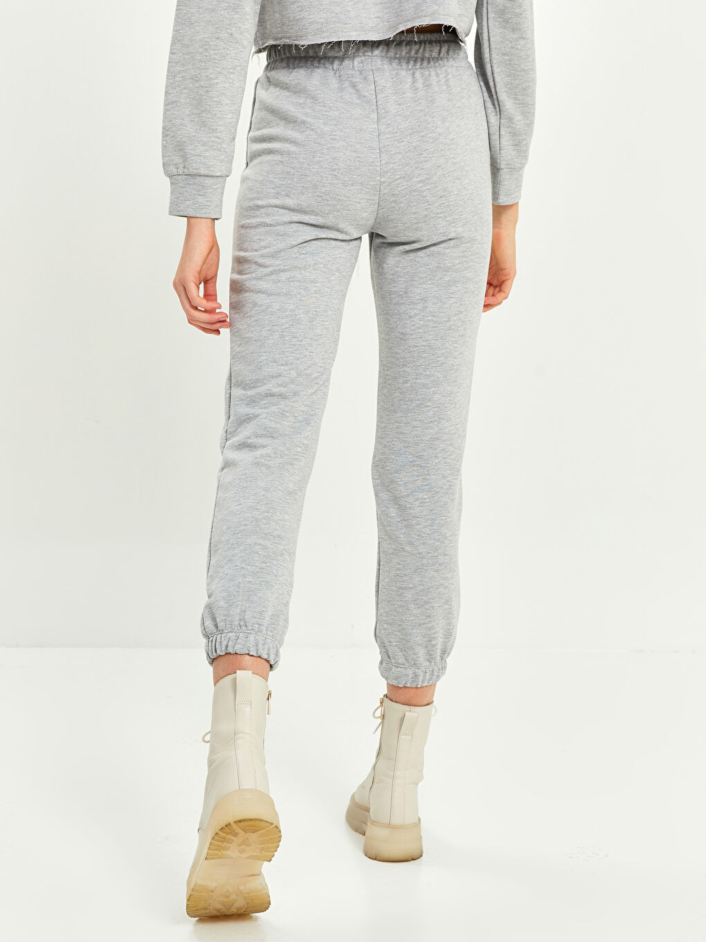 Pantalons de survêtement jogger imprimés avec slogan à taille élastiquée pour femmes-5