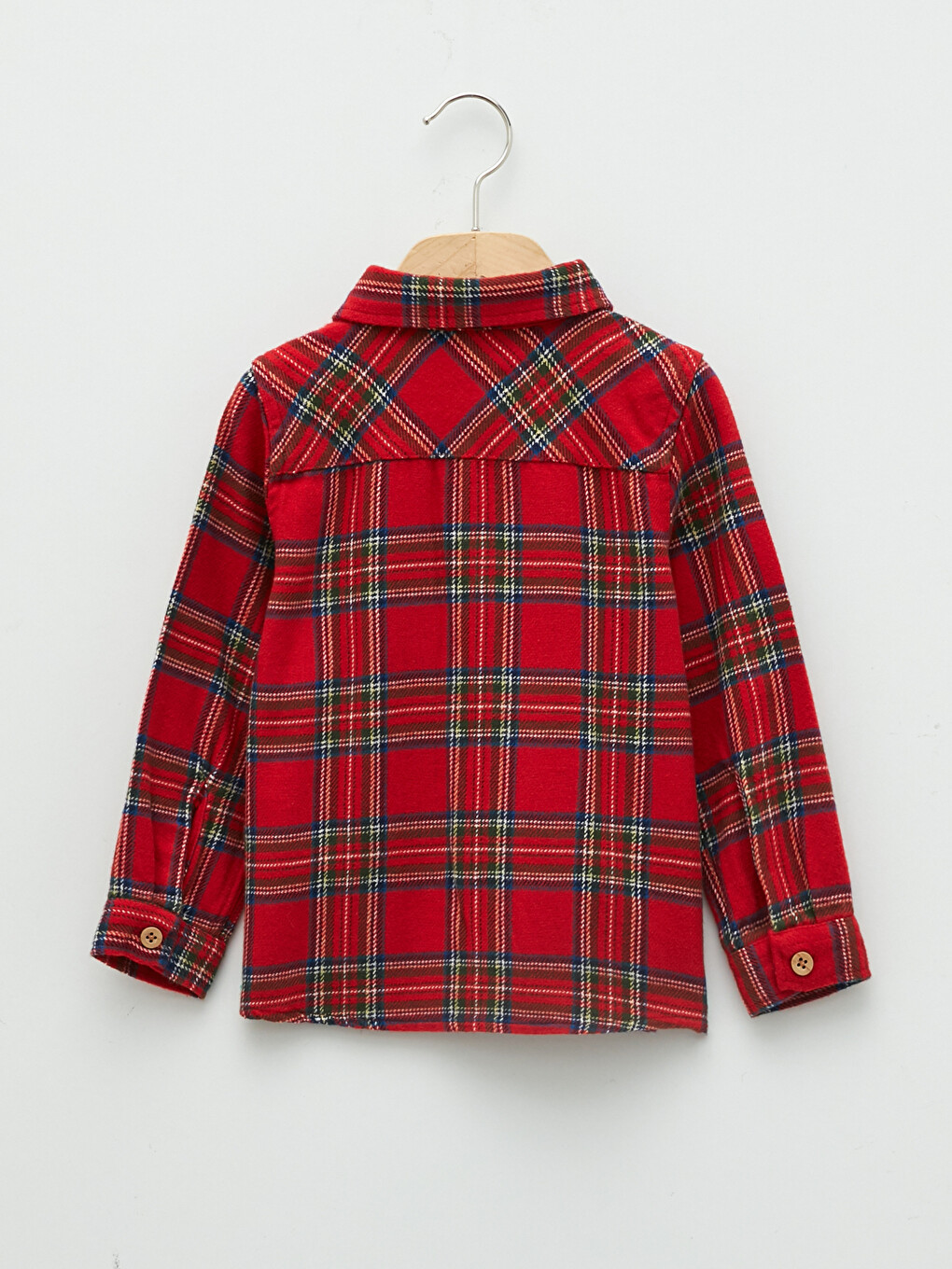 Long Sleeve Plaid Patterned Gabardine Baby Boy Shirt-1
