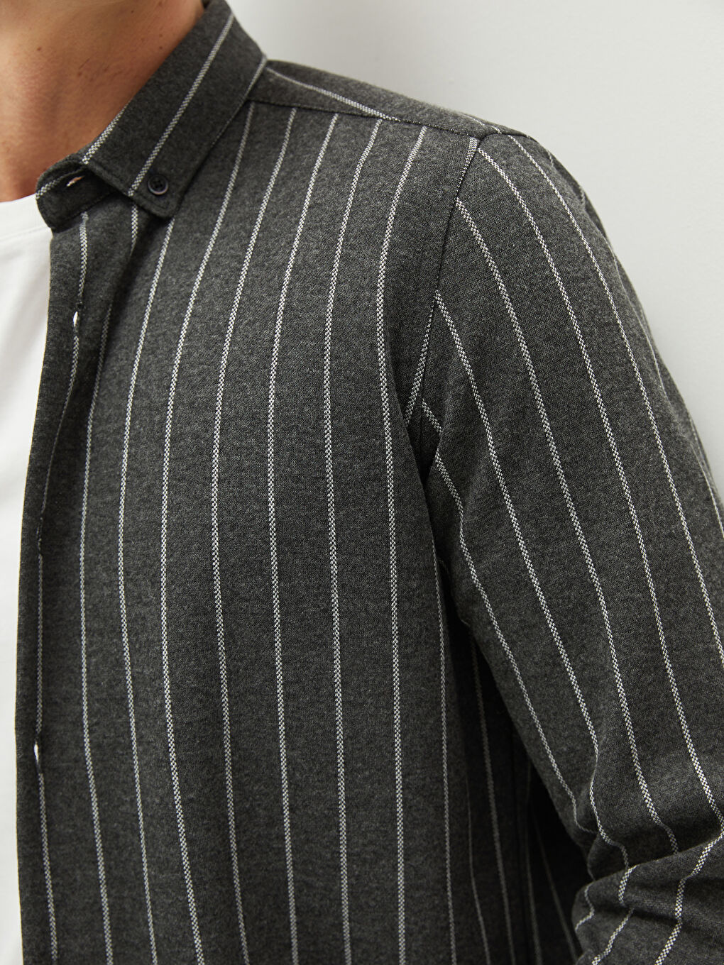 LCW Vision Slim Fit Çizgili Erkek Gömlek -W1KT85Z8-432