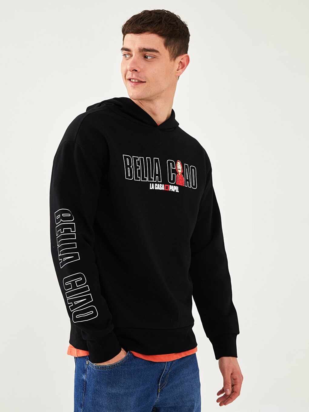 Oversize Long Sleeve La Casa De Papel Printed Men's Thick Hoodie-1